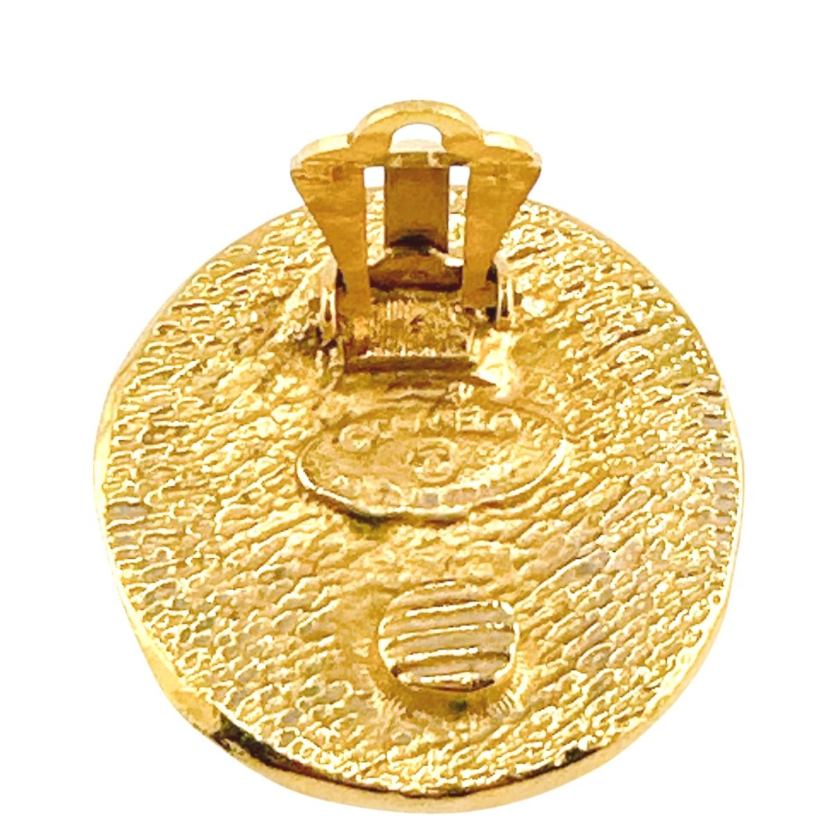 シャネル イヤリング サークルロゴ 大ぶり ヴィンテージ カンボン