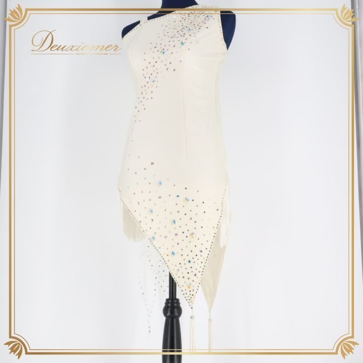 B1453【チャコット】茶/ブラウン/ゴールド/ラテンドレス☆社交ダンス