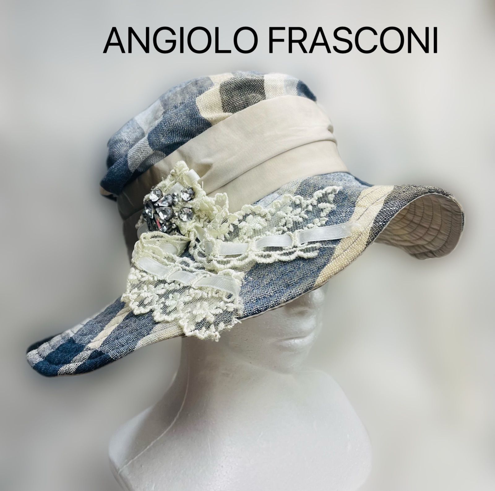 貴婦人のようでもあり【新品】 ANGIOLO FRASCONI 女優帽 イタリア製