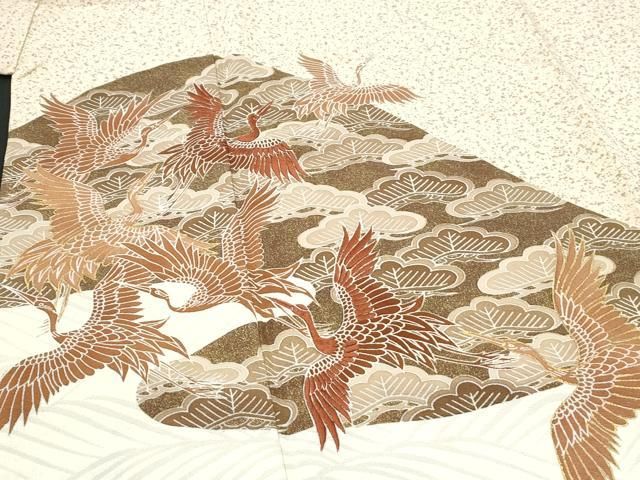 D665 黒留袖　鳳凰　相良刺繍　金駒刺繍　華文　正絹　着物　袷　極美品 平和屋着物□豪華黒留袖 作家物 駒刺繍 鳳凰花文 金彩 正絹