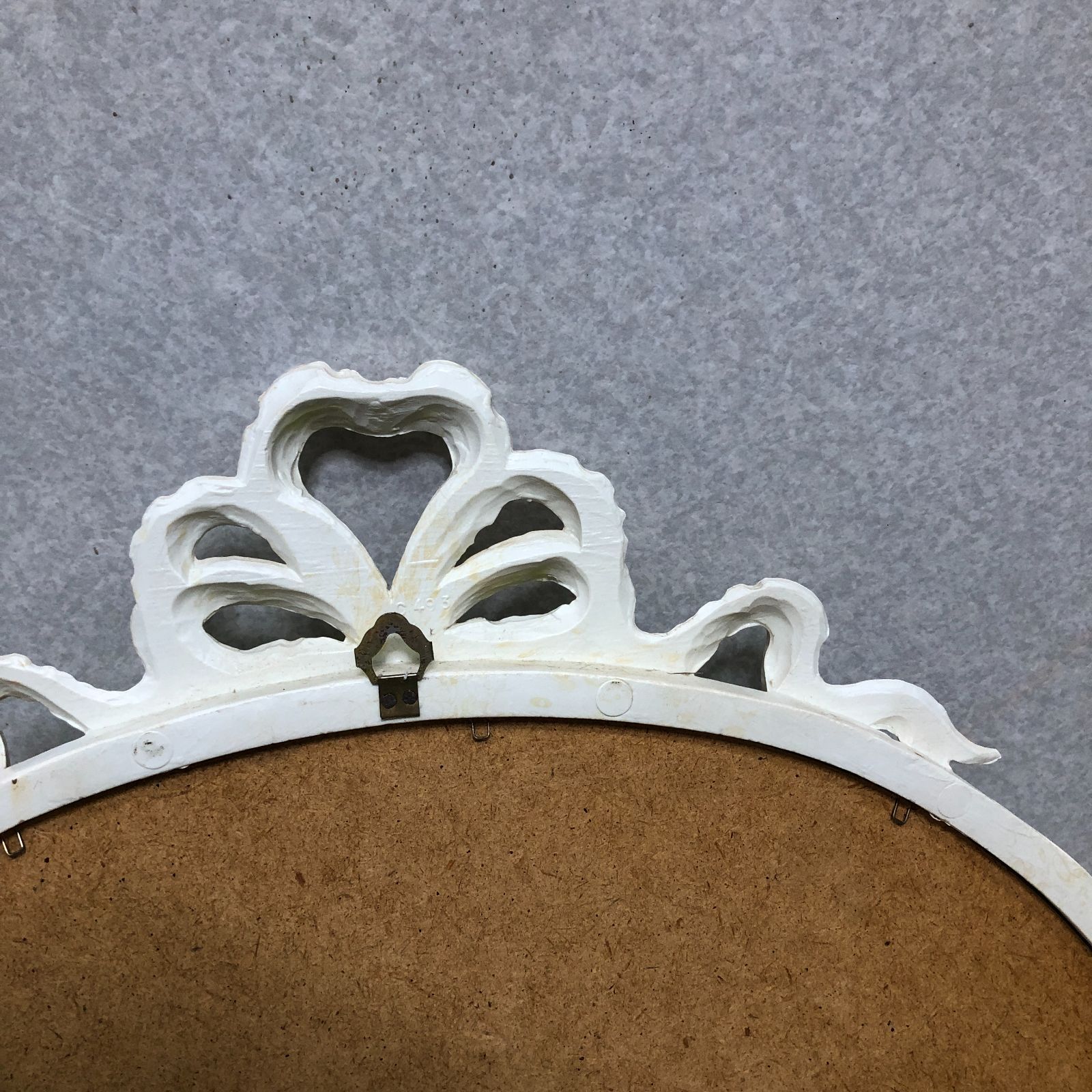 イタリア ウォールミラー ホワイト アンティーク風 250701-4