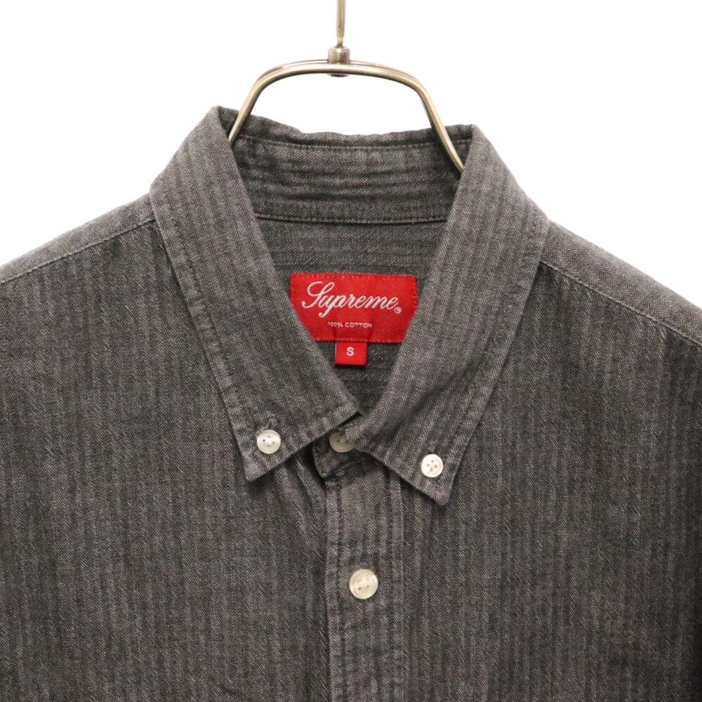 SUPREME (シュプリーム) 14AW herringbone denim shirts ヘリンボーン デニム長袖シャツ ブラック