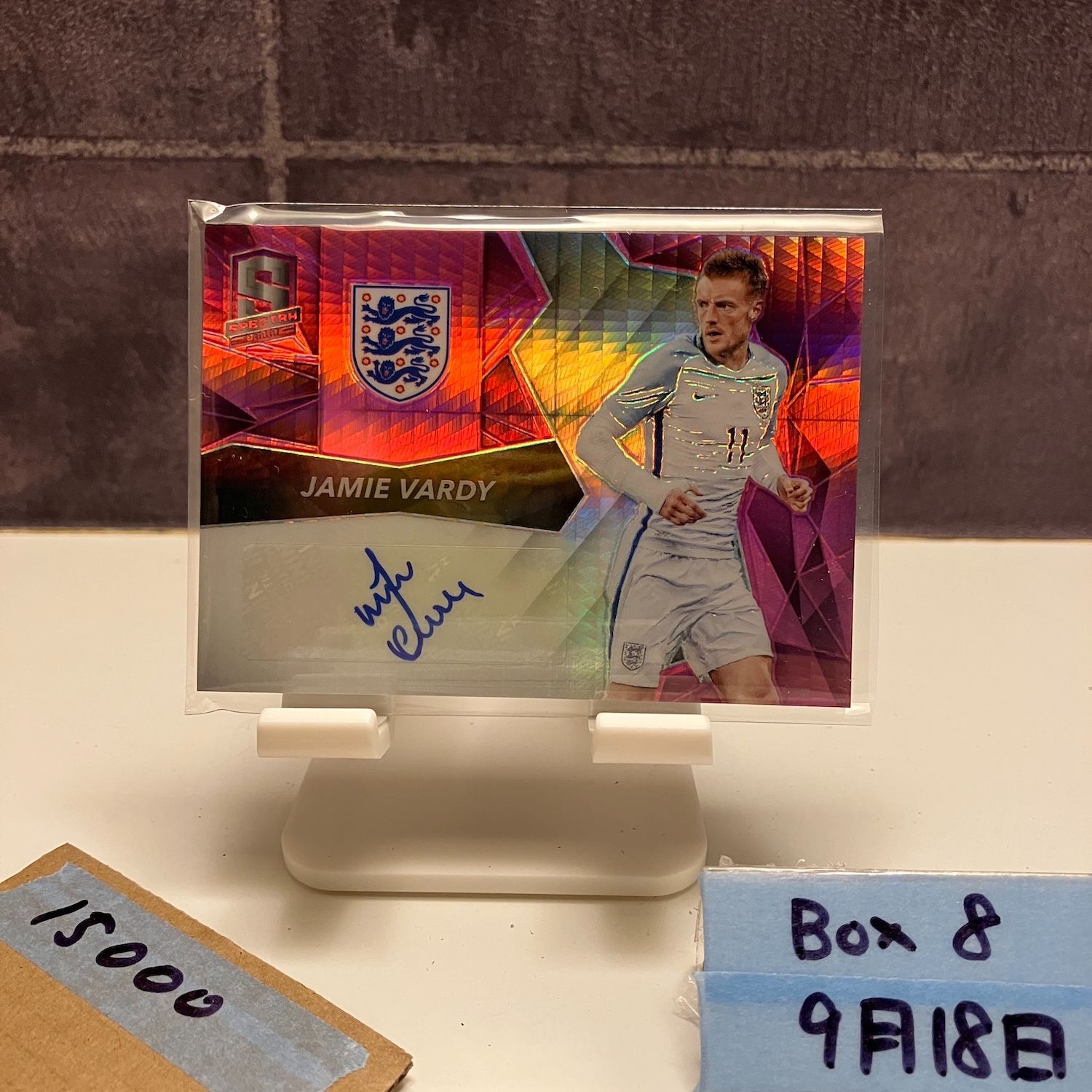 2016 Panini Spectra Jamie Vardy 23 25 直筆サイン England Prizm カード