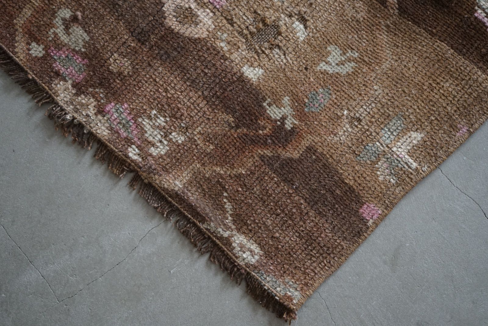 2 ヴィンテージラグ トルコ ランナー ブラウン 158 × 65 cm No.TR2594