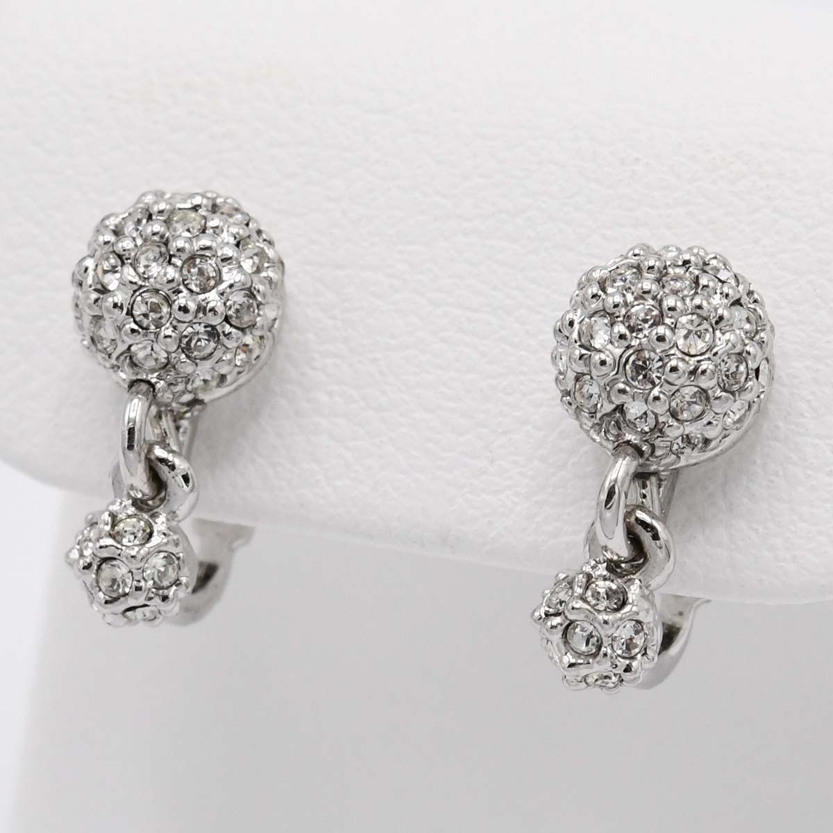 美品　クリスチャンディオール　ネックレス　イヤリング　ラインストーン　シルバー 美品 クリスチャンディオール ネックレス イヤリング ラインストーン