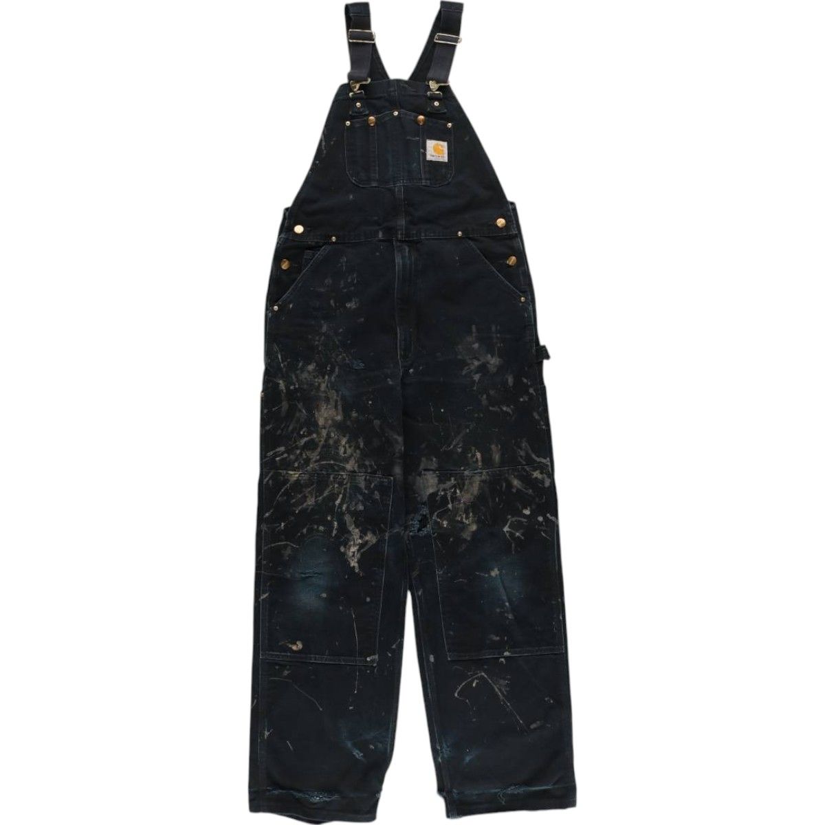古着 カーハート Carhartt ペイント ダブルニー ダック オーバーオール メンズw33相当|eaa553789