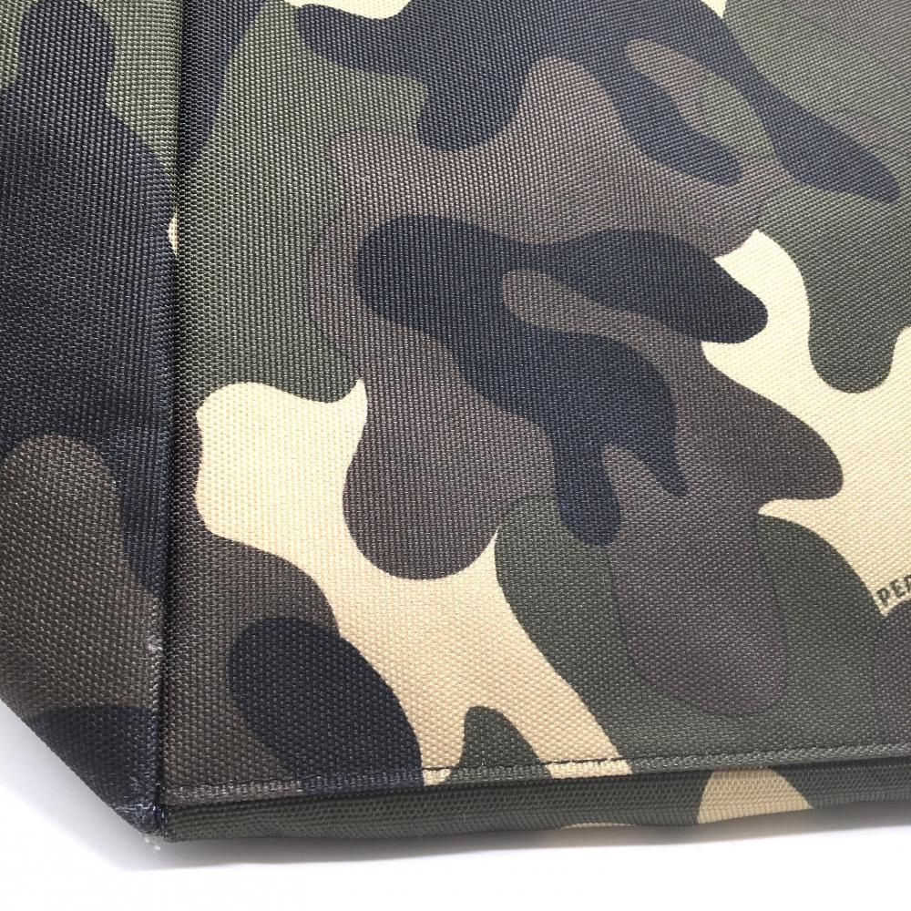 【美品】パーリーゲイツ ビッグトートバッグ カーキ×黒 カモフラ ニコちゃん 迷彩 ロッカーバッグゴルフ PEARLY GATES