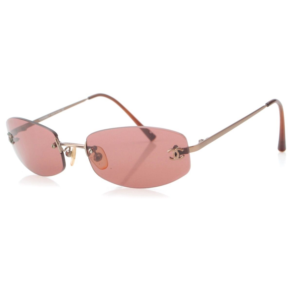 シャネル 4002 ココマーク リムレス 眼鏡 サングラス アイウェア パープル 54□19 130