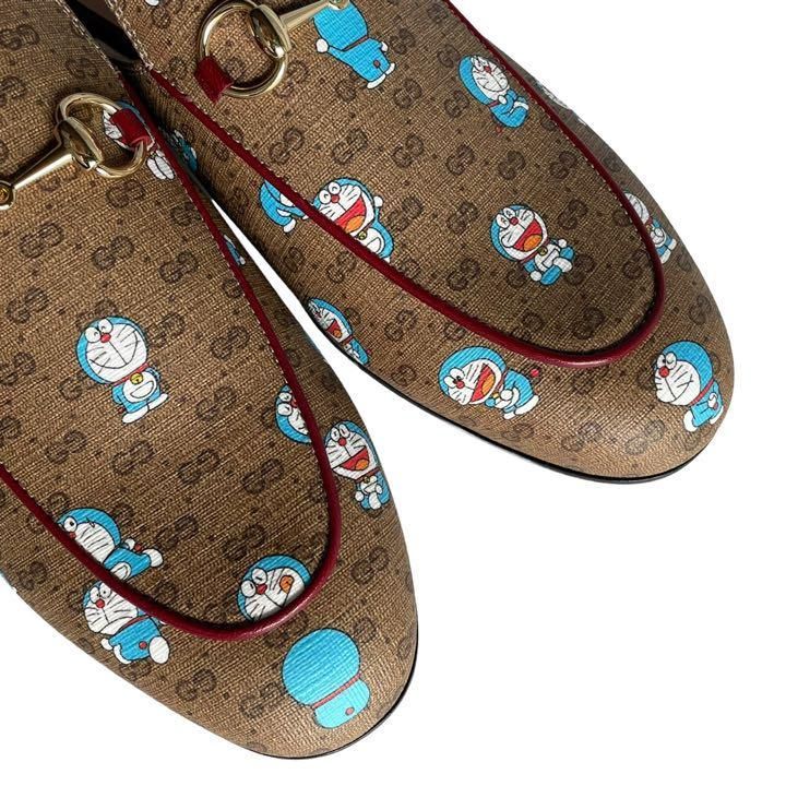 未使用 GUCCI グッチ 655038 ドラえもん コラボ GG柄 スリッパ