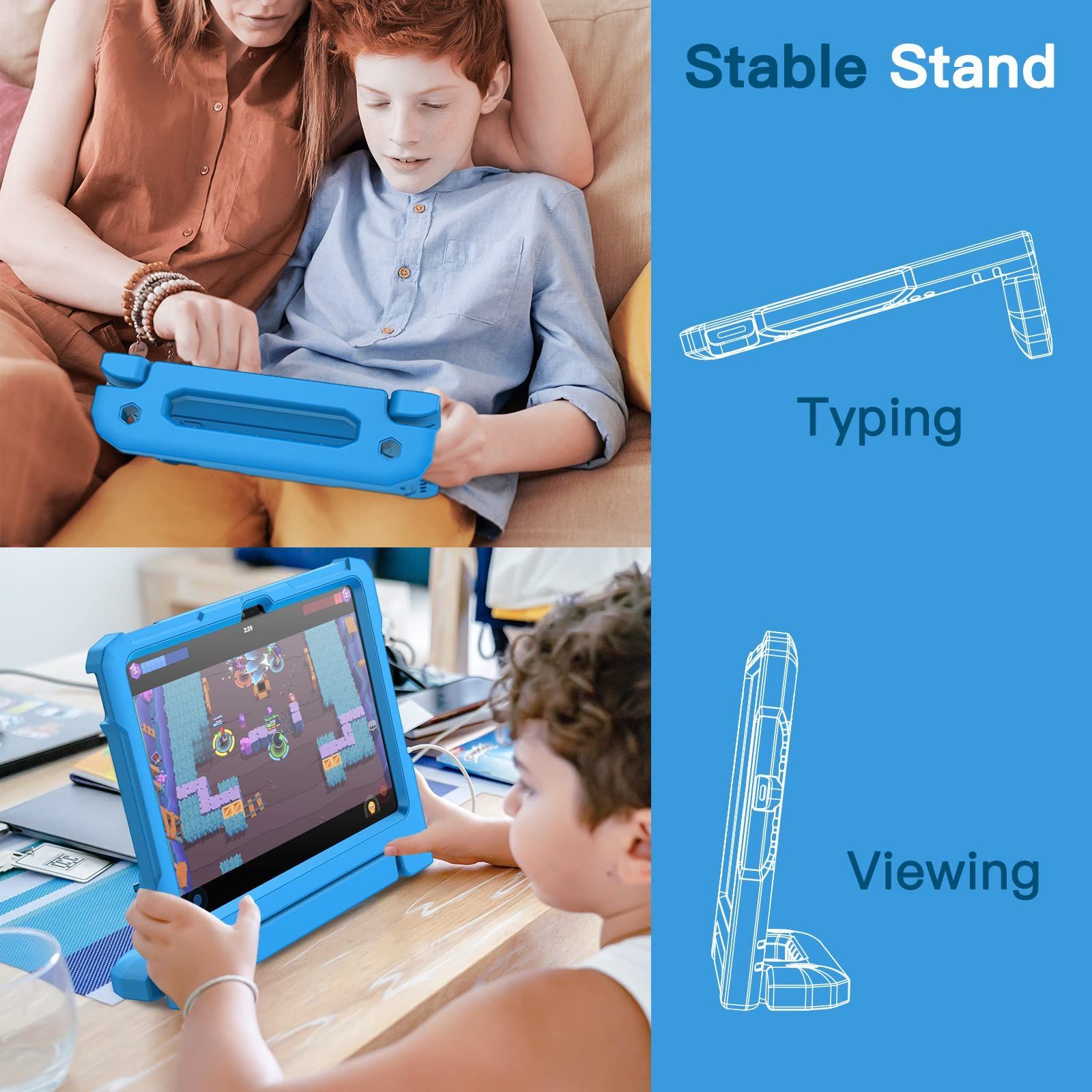 【色: ブルー】JEDirect 子供用 iPad 10 ケース（10.9インチ