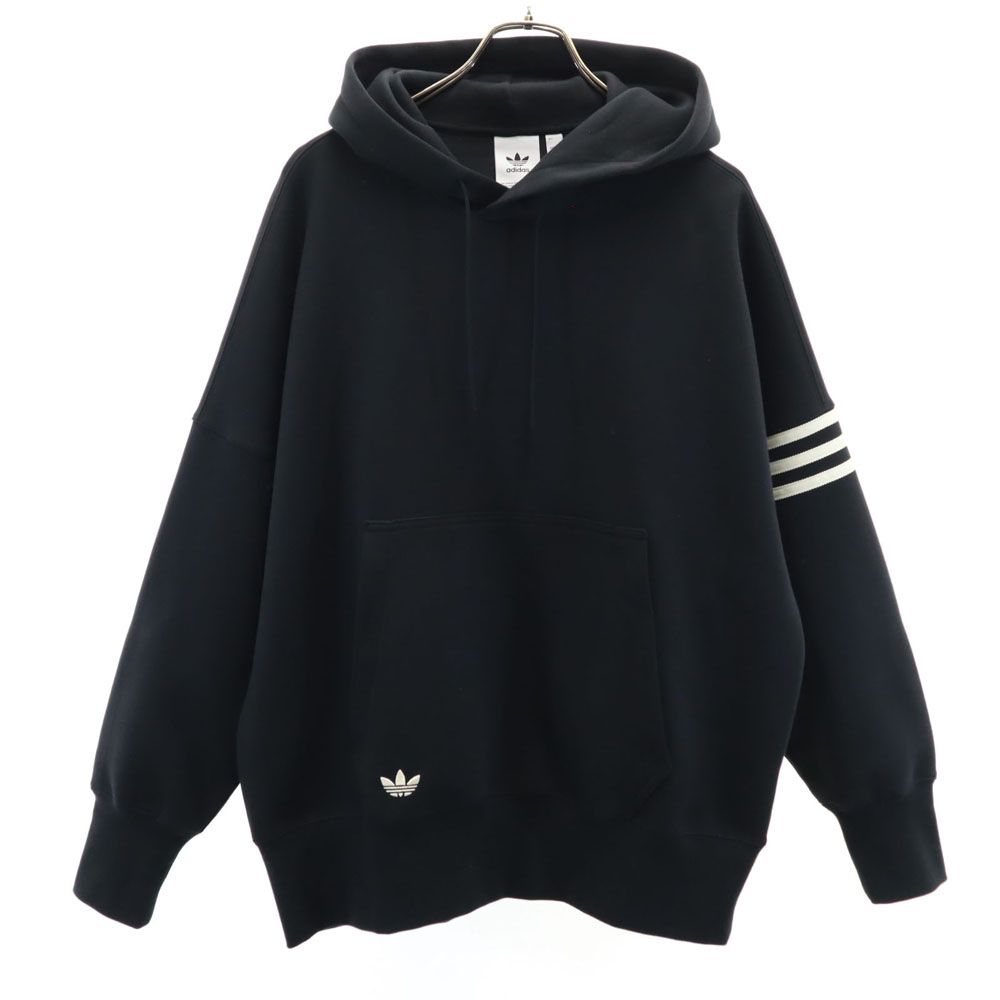 アディダス トレフォイルロゴ 長袖 パーカー L ブラック系 adidas メンズ
