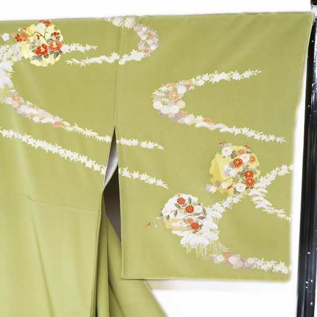 未着用 金駒刺繍 雪輪 着物“花の雪輪に心したため” トール 訪問着 3008 未着用 金駒刺繍 雪輪 着物“花の雪輪に心したため” トール 訪問