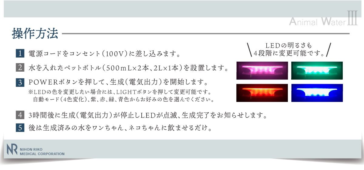 アニマルウォーター3 ペット用 飲用水 生成器 動物病院 と 共同開発