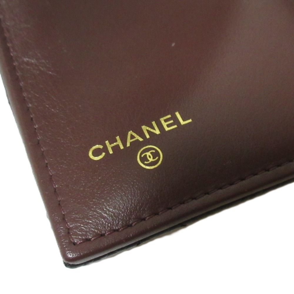 良品 CHANEL シャネル キャビアスキン マトラッセ クラシックミディアムフラップウォレット 三つ折り財布 AP0232 ブラック レディース 古着 中古 USED 良品 CHANEL シャネル キャビアスキン マトラッセ クラシック