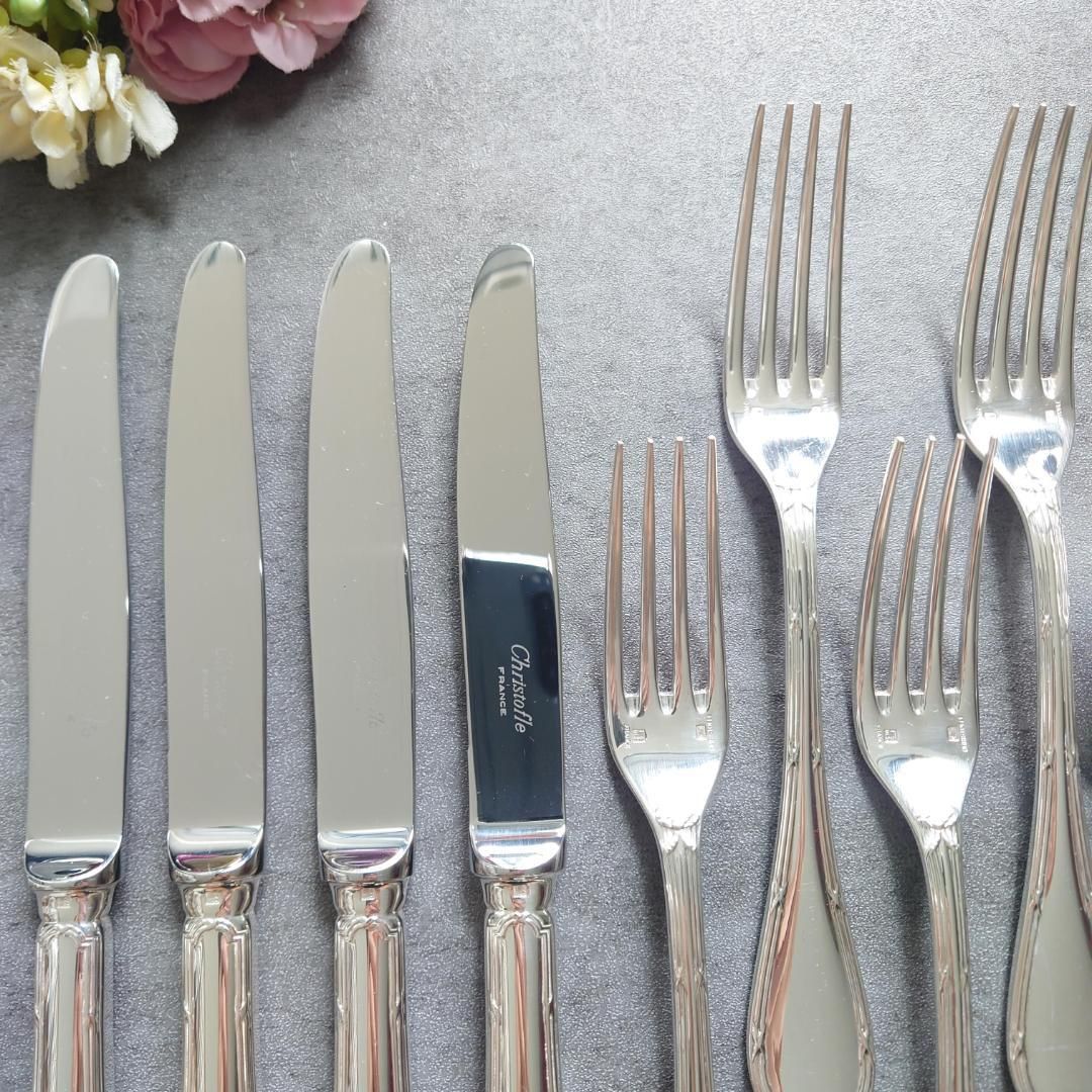 クリストフル リュバン デザートサイズ ナイフ フォーク スプーン 12点