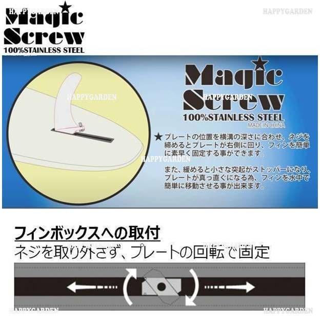 マジックスクリュー × 2個 ボックスフィン 工具不要 ロング