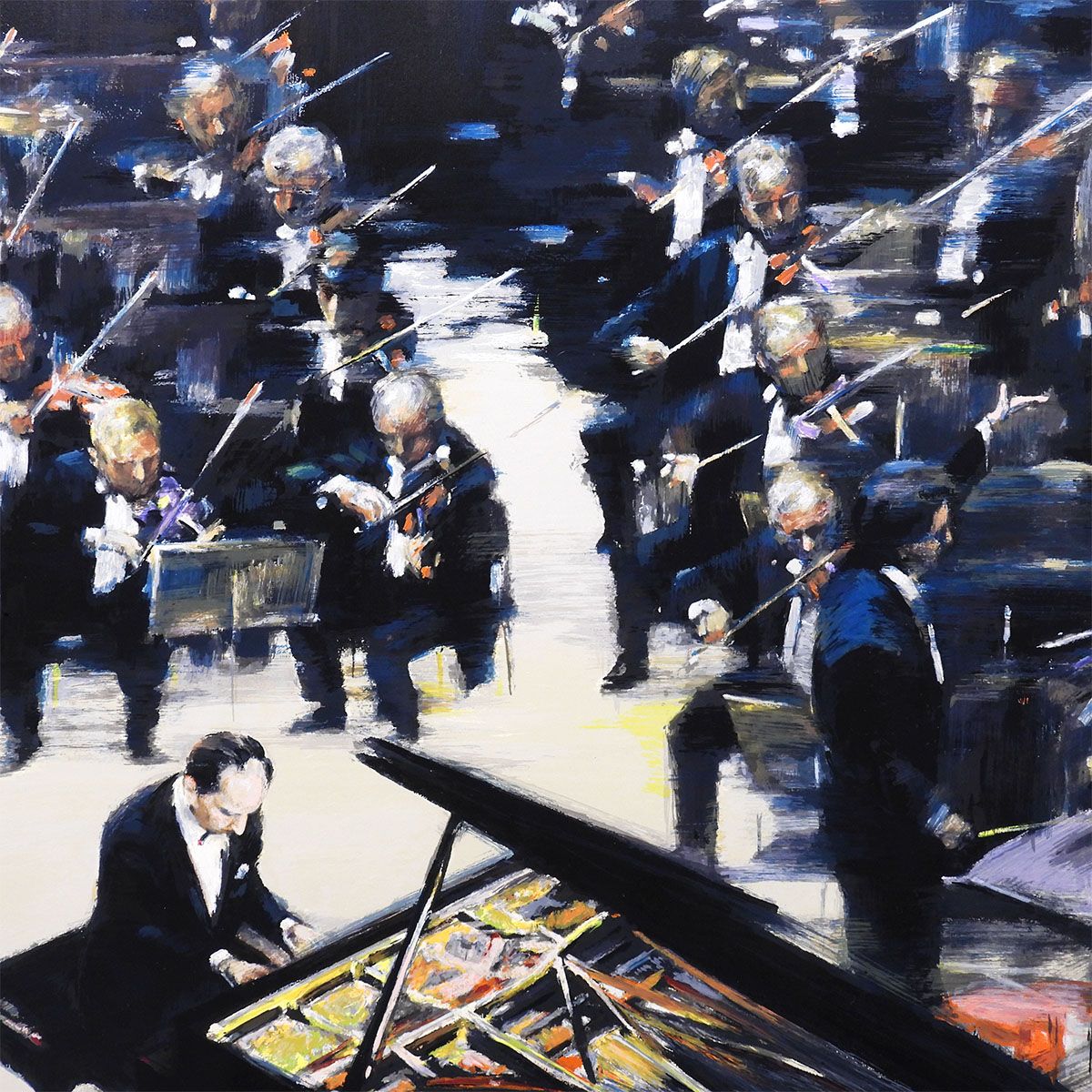 ジン G カム ピアノコンチェルト 人物画 作家直筆サイン クラシック 音楽 オペラ バレエ インテリア 中国出身 版画 絵画 真作 WWW_IBETON_RU