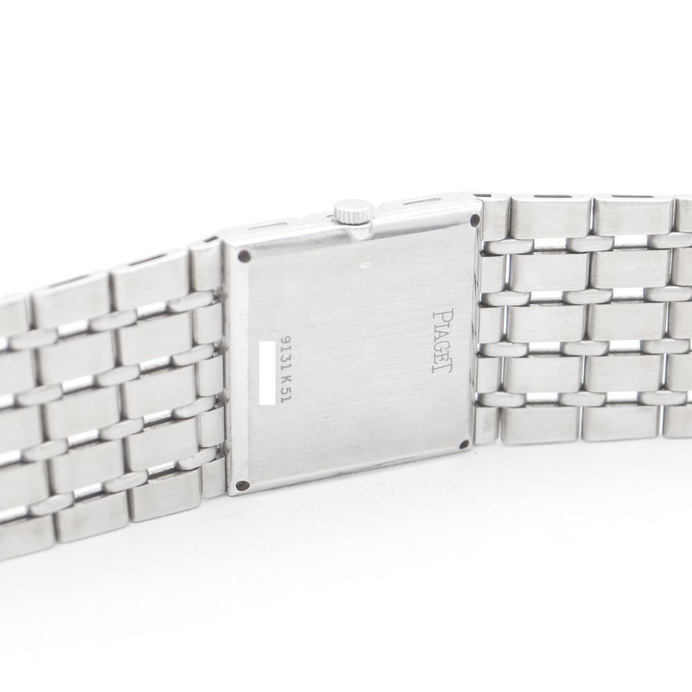 PIAGET ピアジェ スクエア 9131 K51 メレダイヤ 4Pサファイア K18WG ホワイトゴールド 金無垢 メンズ ボーイズ レディース 手巻き【6ヶ月保証】【腕時計】【中古】 PIAGET ピアジェ スクエア 9131 K51 メレダイヤ 4Pサファイア K18WG