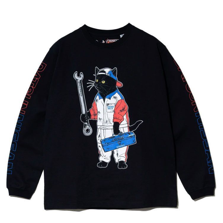 日産 × go slow caravan / コラボ ロンT NISSAN × go slow caravan 超ヘビー USA/C RALLY メカニック 猫