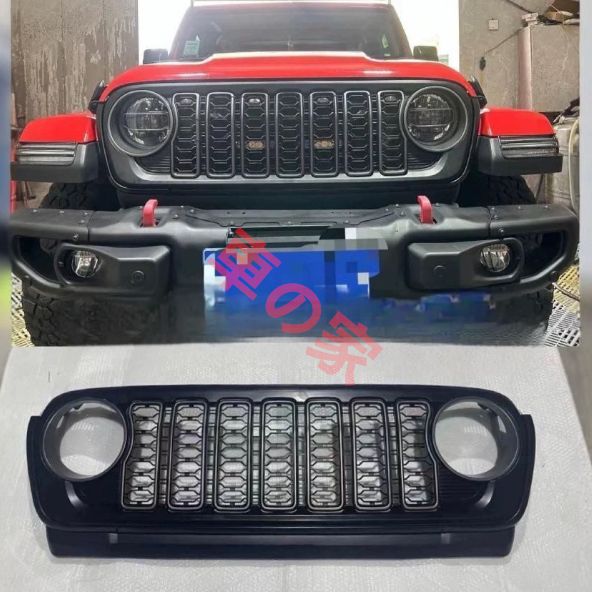 18-24年式ジープ ラングラーJL用フロントグリル スプレータイプの怒り顔フロントバグガード