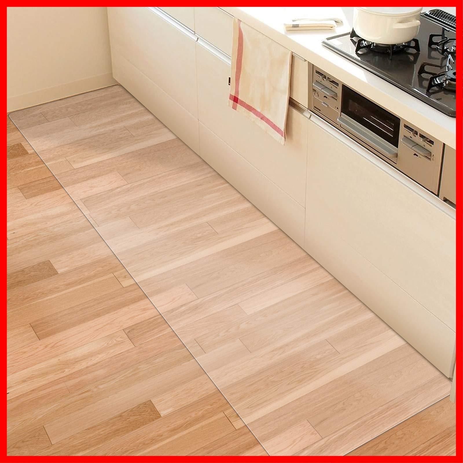 【特価セール】【拭くだけ】キッチンマット 透明 270×60cm クリア 1.5mm厚 拭ける PVC 床暖房対応 お手入れ簡単 台所マット ソフト エンボス加工 カットできる サラっとした手触り 清潔 ハード