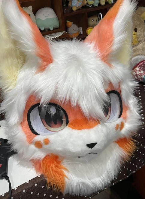 お値下 着ぐるみヘッド キツネ NO.380 オレンジ色 全頭ヘッド ケモノ ファースーツ ぬいぐるみ コスプレ コスチューム kigurumi 容易な
