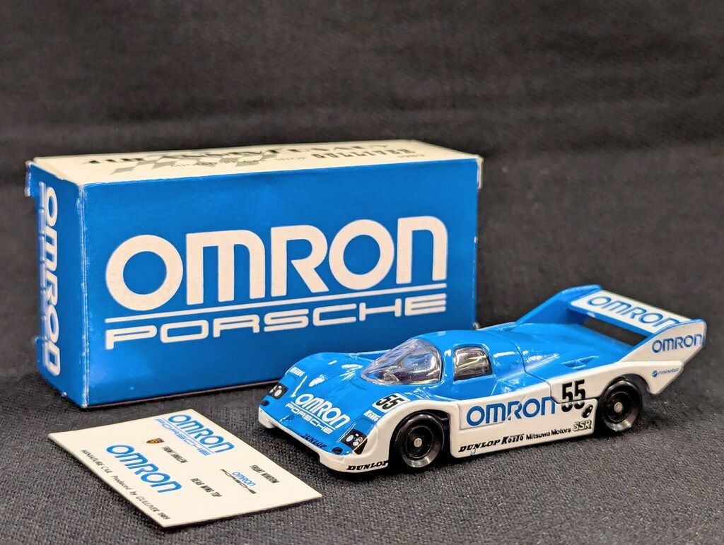 トミカOMRON ポルシェ ミニカー 55 トミー トミカ/ガリバー特注 OMRON PORSCHE 956 青/白 #55 116-1