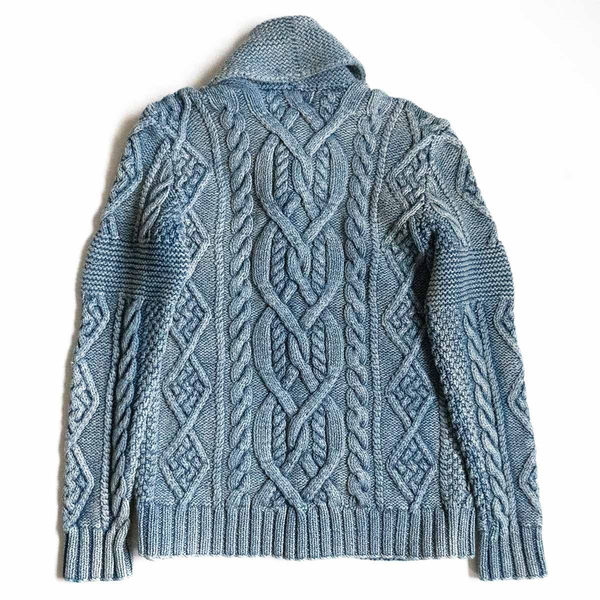 名作】 RRL 【 INDIGO HANDKNIT SHAWL COLLAR CARDIGAN 】S インディゴ