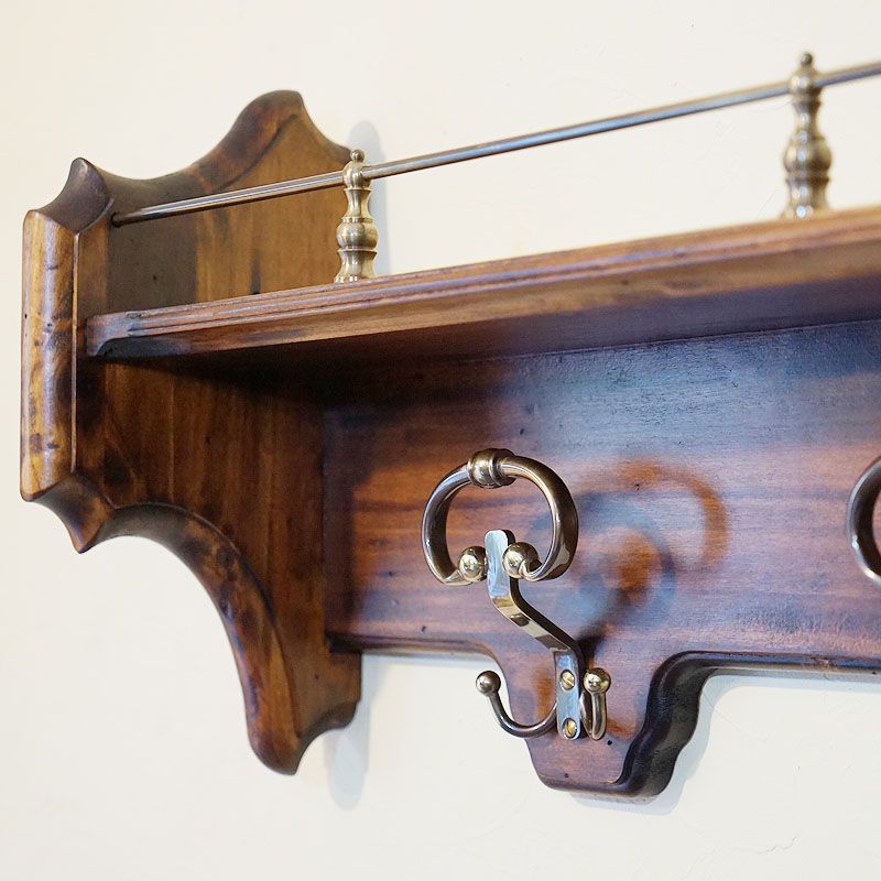 ヴィンテージ イタリア製 コートハンガー 壁掛け コートハンガー 棚付き ポプラ材 ビンテージ アンティーク コートハンガー おしゃれ WWW_SUPERTOOLSSHOP_NL