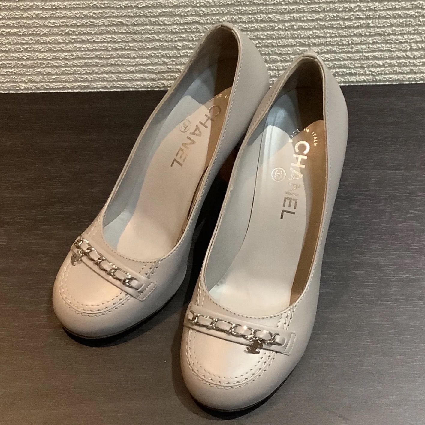 CHANEL　シャネル　パンプス　ココマーク　約23.5cm CHANEL - シャネル パンプス ココマーク スウェード キャップ