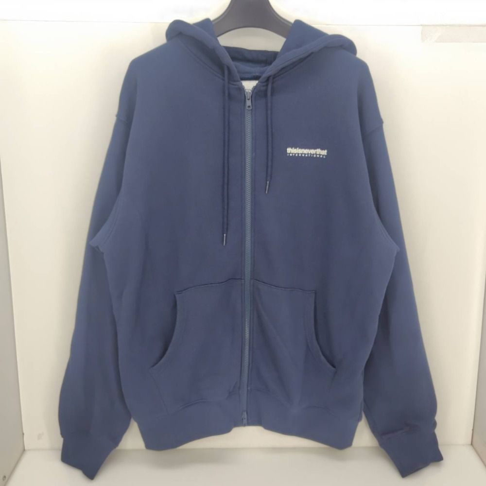 thisisneverthat ネイビー パーカー L thisisneverthat ネイビー パーカー Lサイズ フード付き ネバザ