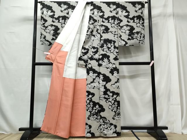 平和屋着物○無地絵羽訪問着 大名行列地紋 薄緑色 正絹 逸品 未使用