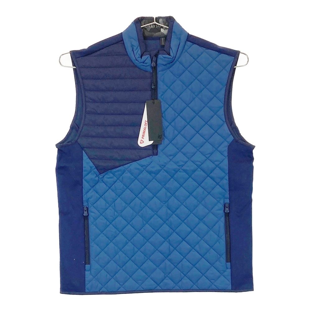 サイズ S GREYSON グレイソン MFA24O41 中綿ベスト YUKON 1|2 ZIP VEST ブルー系 240101516811 ゴルフウェア メンズ ストスト