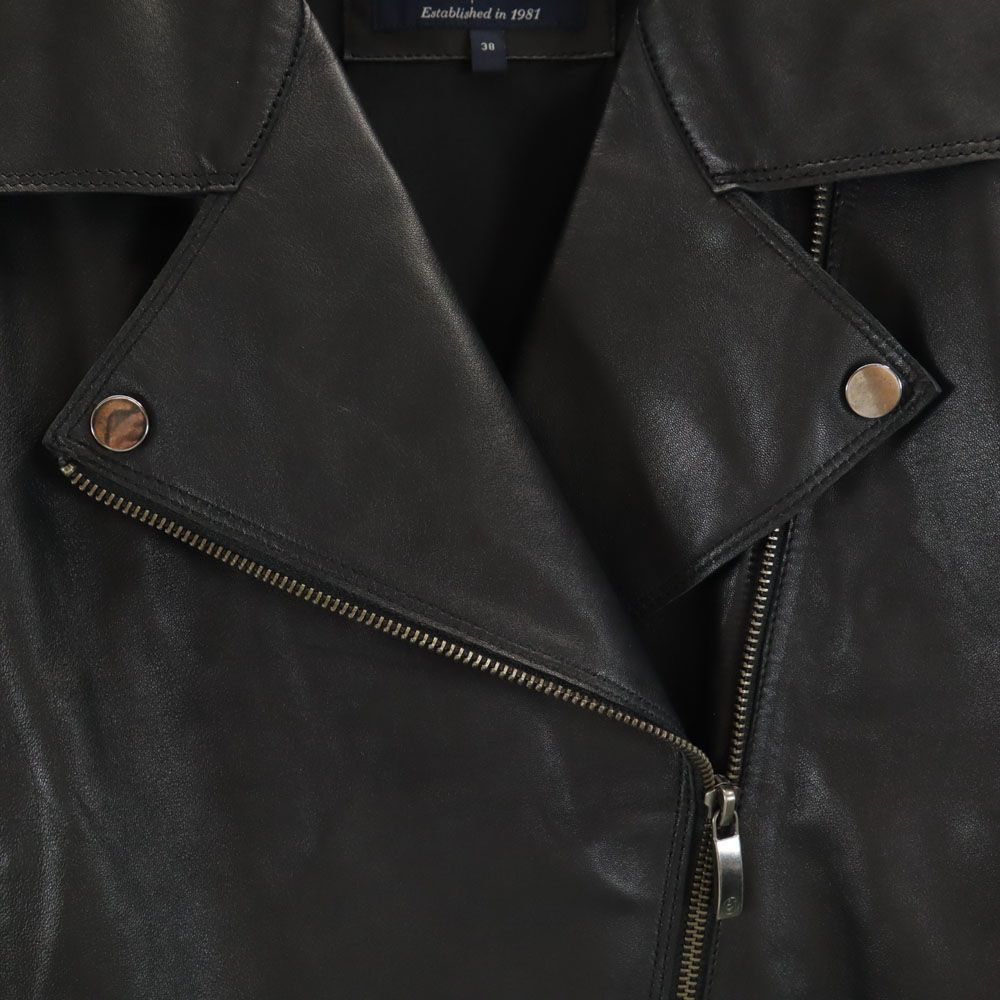ARMANI JEANS - アルマーニジーンズ シープレザー ダブルライダースジャケット 38 ブラック ARMANI JEANS レディース アルマーニジーンズ シープレザー ダブルライダースジャケット
