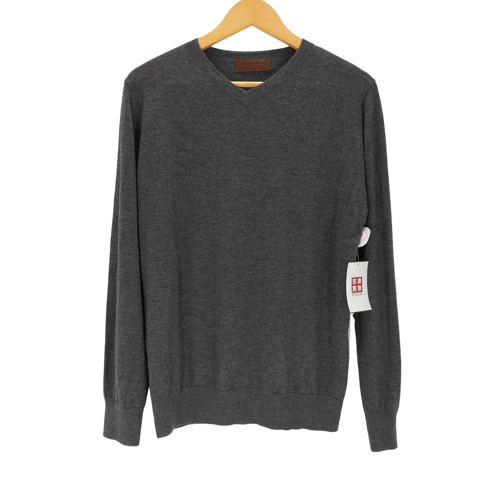 トゥモローランド トリコ TOMORROWLAND tricot ニット カットソー クルーネック 切替 ボーダー 千鳥格子 半袖 M 紺 ネイビー /AU メンズ トゥモローランドトリコ☆未使用タグ付☆ケーブルクルーネックプル