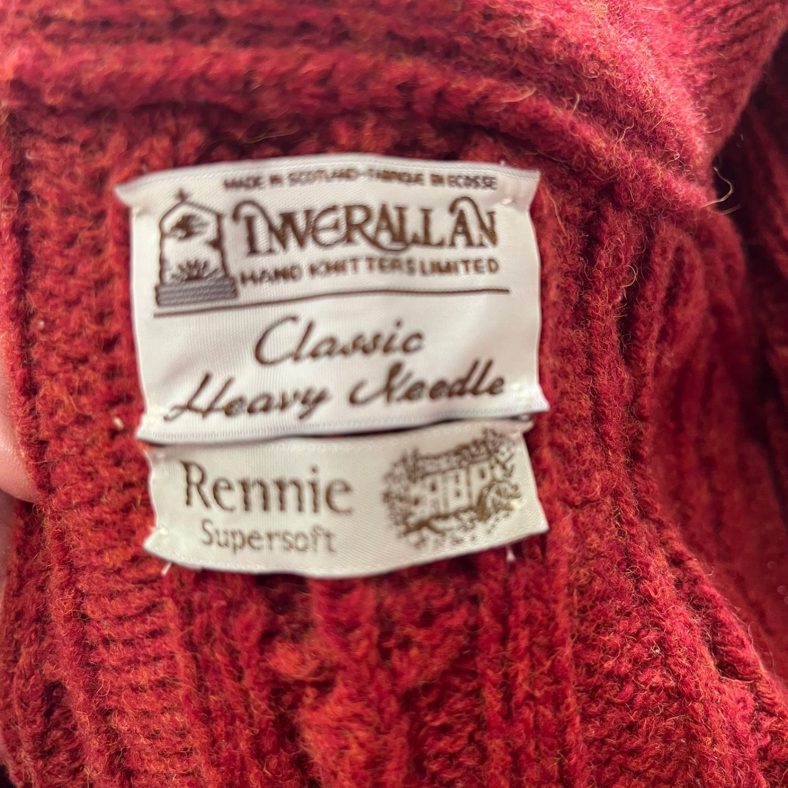 INVERALLAN インバーアラン スコットランド製 ショールカラー ケーブル 