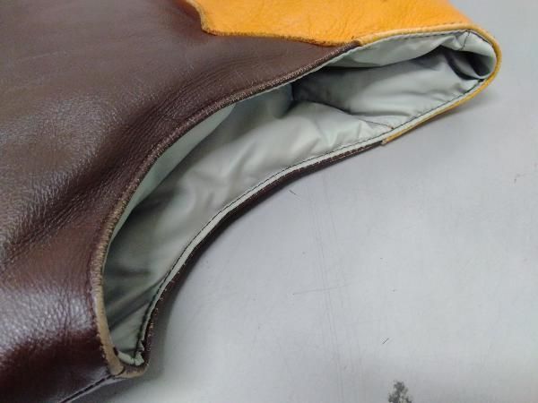 WAREHOUSE レザーダウンベスト ボア襟 メンズ Sサイズ 本革 ブラウン