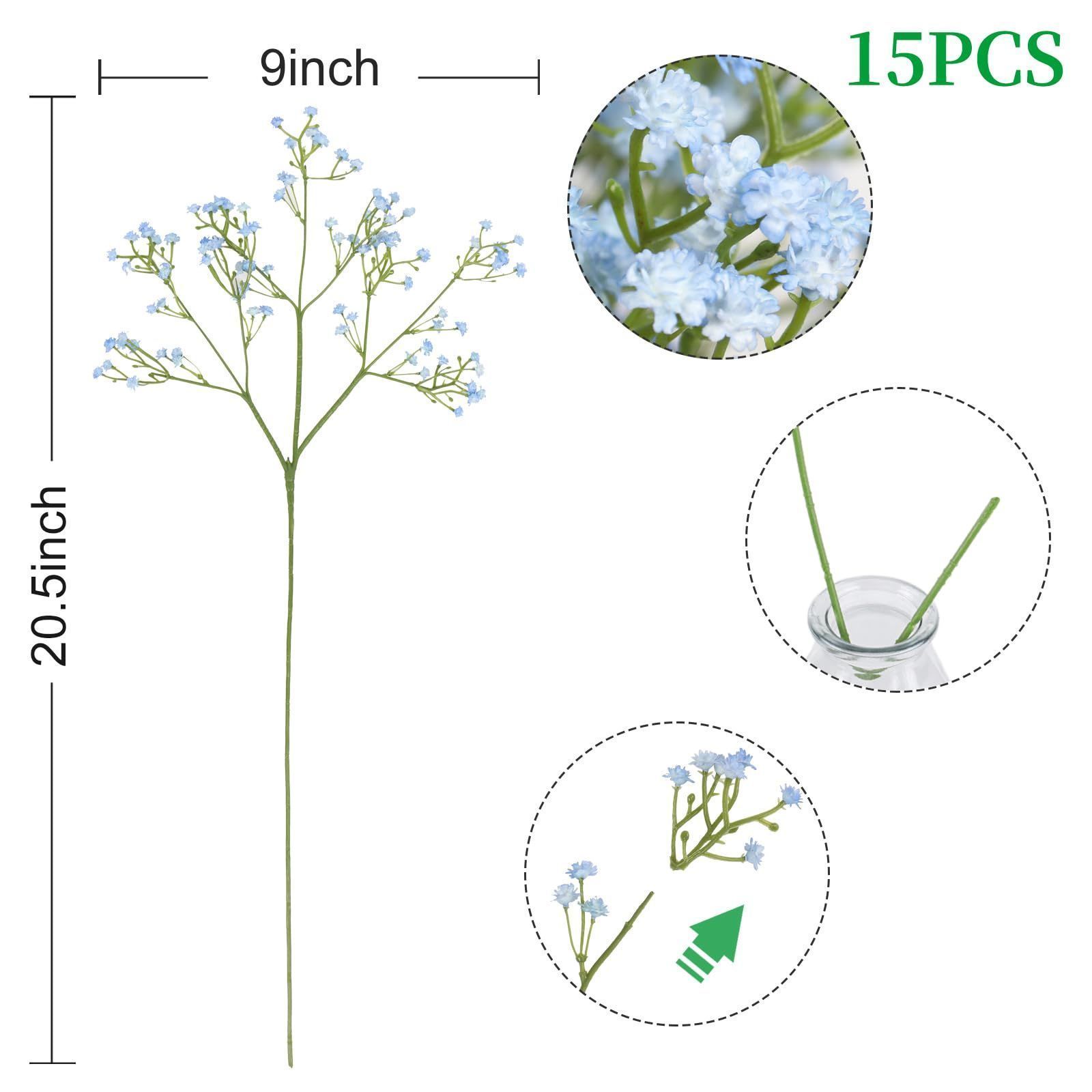 フラワー ブレス 造花 バルク 造花 ブルー ベビー カスミソウ ブーケ フェイク 本物の手触り フェイクフラワー ベビーブレス ウェディング 15個 フラワーアレンジメント パーティー DEEMEI ホームデコレーション YUZUMIYA_COM