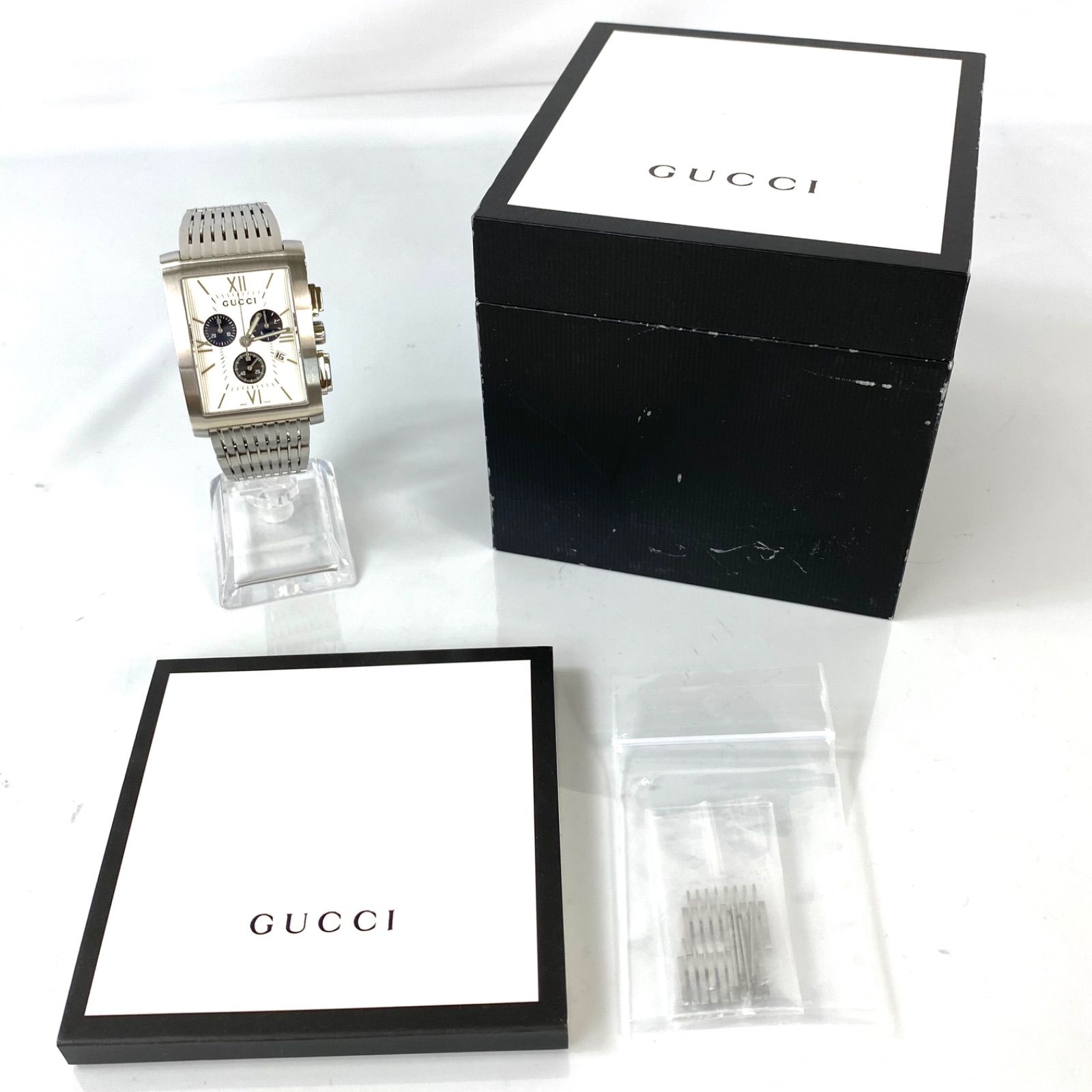 GUCCI グッチ Gメトロ クロノグラフ 腕時計 電池式 YA086319/8600M メンズ-