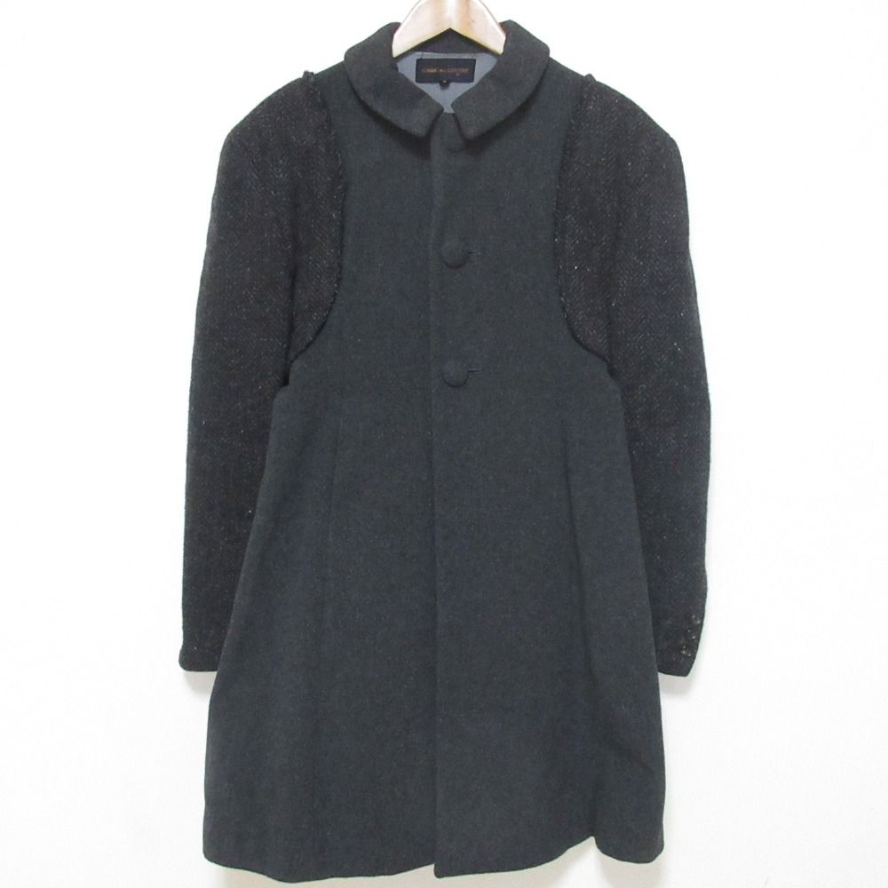 美品 COMME des GARCONS コムデギャルソン ドッキング ウール ステンカラーコート AD1993 サイズM グレー メンズ 古着 中古 USED 美品 COMME des GARCONS コムデギャルソン ドッキング ウール ステン