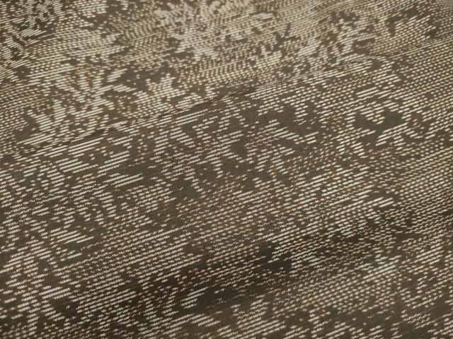 平和屋着物○本場大島紬 古代染色純泥染 草葉文 やまと誂製 証紙付き