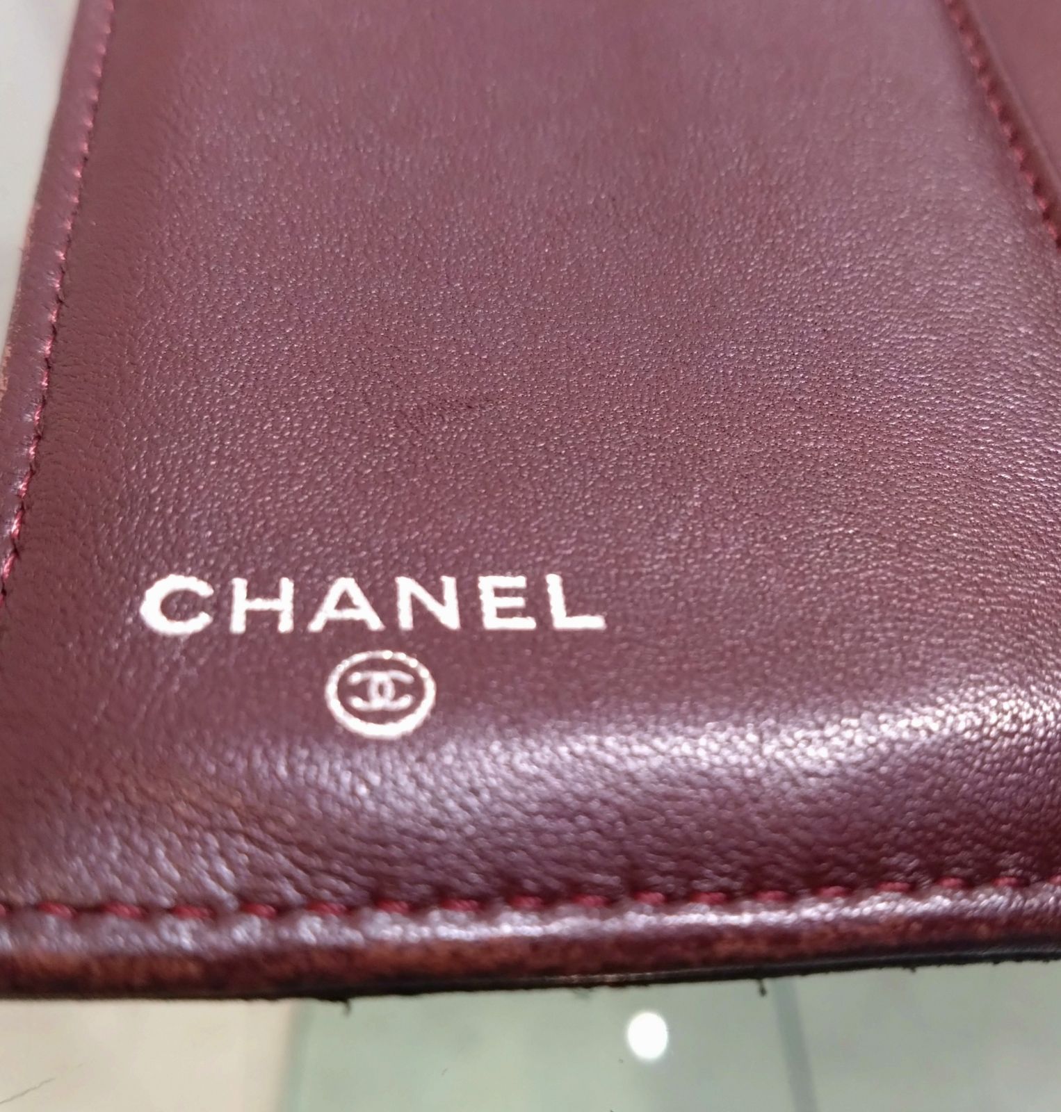 1005 CHANEL シャネル マトラッセ ラムスキン 三つ折り長財布 ココ