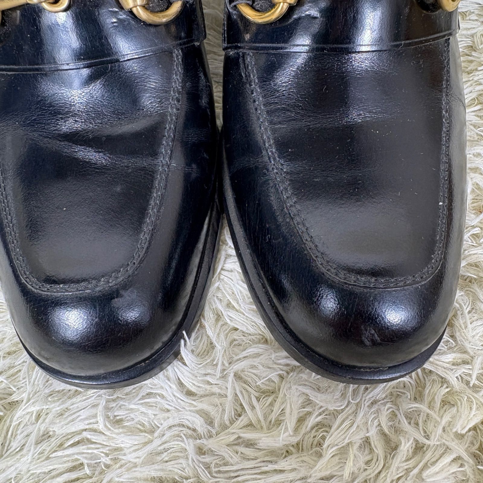 GUCCI グッチ　ホースビット　ゴールド金具　レザー　ローファー　革靴 GUCCI グッチ ホースビット ゴールド金具 レザー ローファー