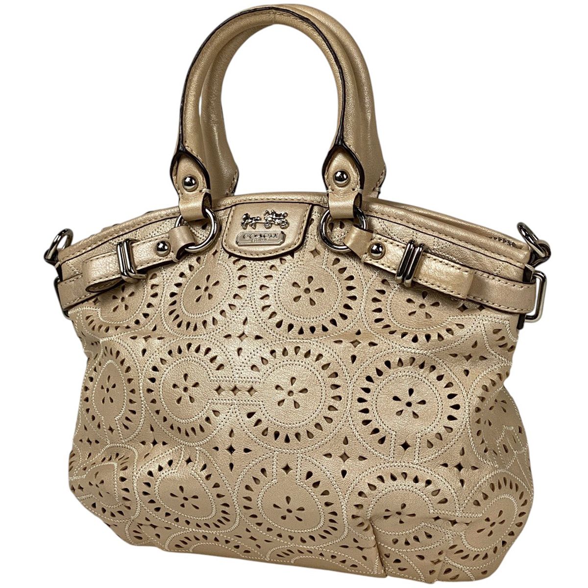 ✨美品✨COACH コーチ ハンドバッグ レザー ベージュ×ホワイトF28989 Amazon | [コーチ] トートバッグ F28989 シグネチャー