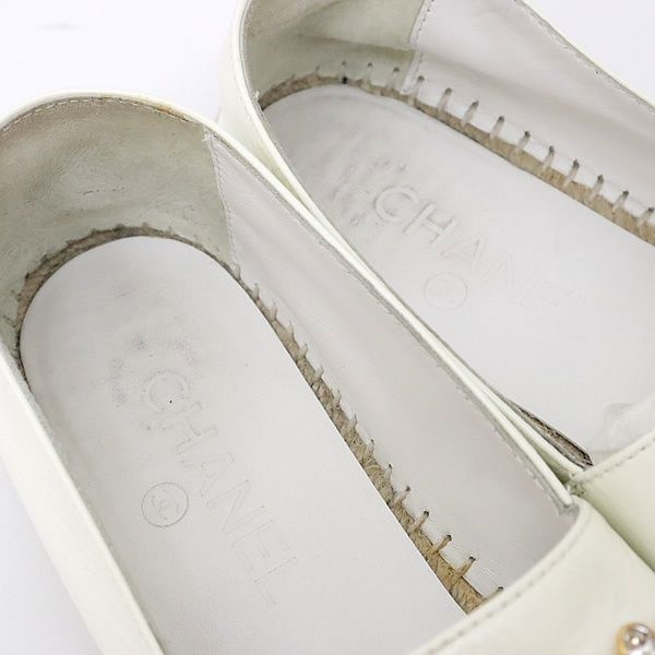 CHANEL　エスパドリーユ 37 ホワイト エナメル ココマーク スパンコール 楽天市場】【中古・未使用】CHANEL シャネル エスパドリーユ