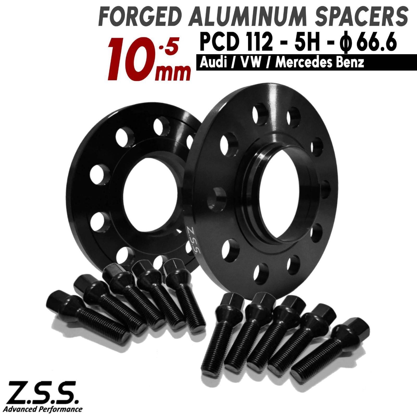 Z.S.S. AP メルセデスベンツ 社外ホイール用 Sクラス W221 W222 W223 CLS S63 AMG スペーサー 10mm 5x112 PCD112 66.6φ テーパーボルト付