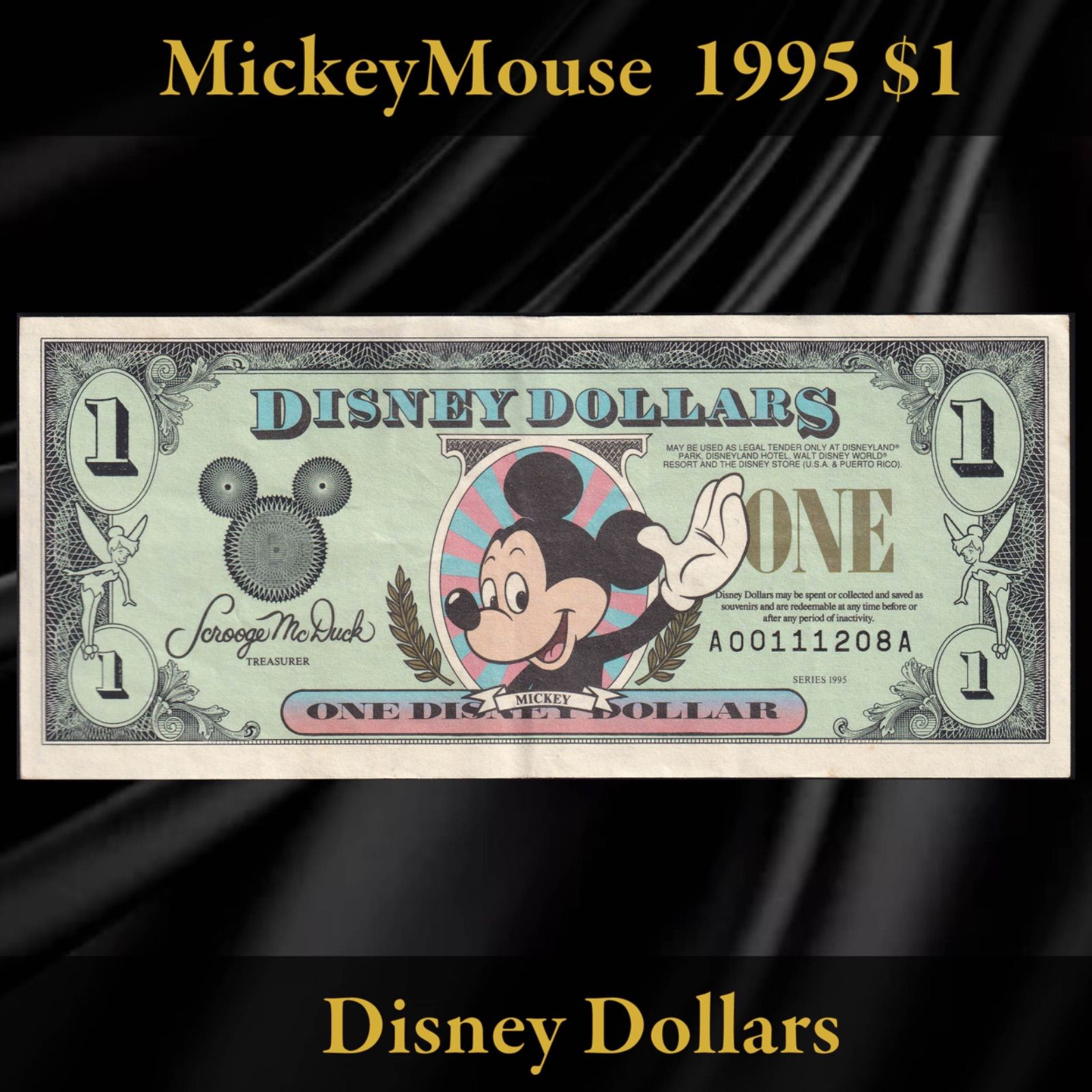 ディズニーダラー　ミッキー　1ドル　レア ディズニーダラー 1995年 1ドル ミッキー/眠れる森の美女の城 シリーズ