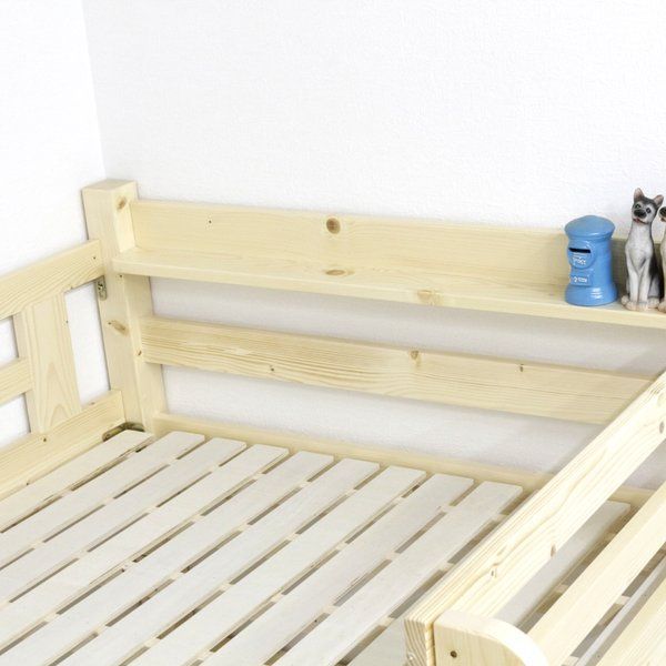 2段段ベッド 天然パイン材 分割 スノコ コンパクト 省スペース縦ハシゴ ナチュラル 組立品 代引不可 NEXPOTALLINN_EU