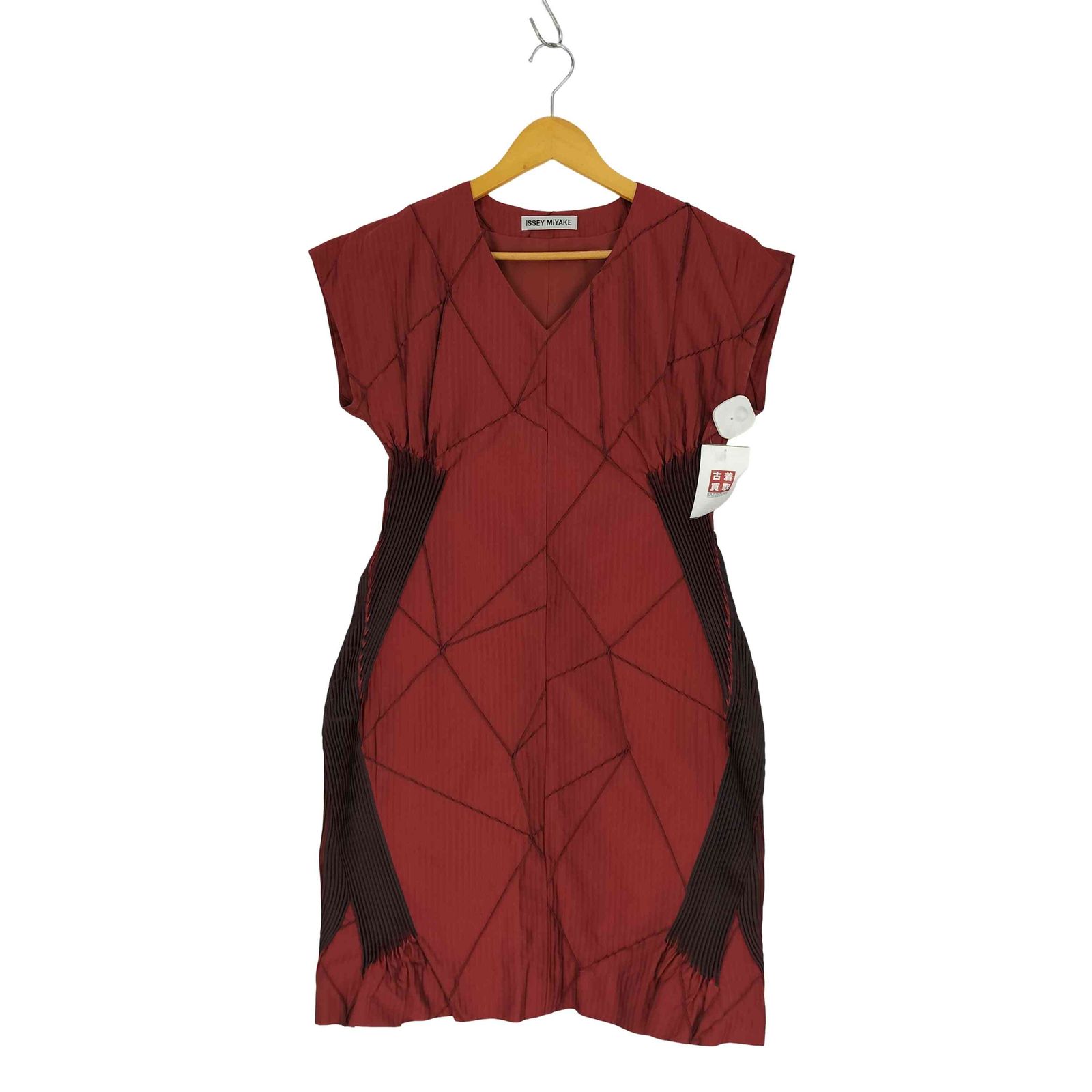 イッセイミヤケ ISSEY MIYAKE A-POC サイドプリーツ クレイジーパターン ドッキング ワンピース レディース JPN 2
