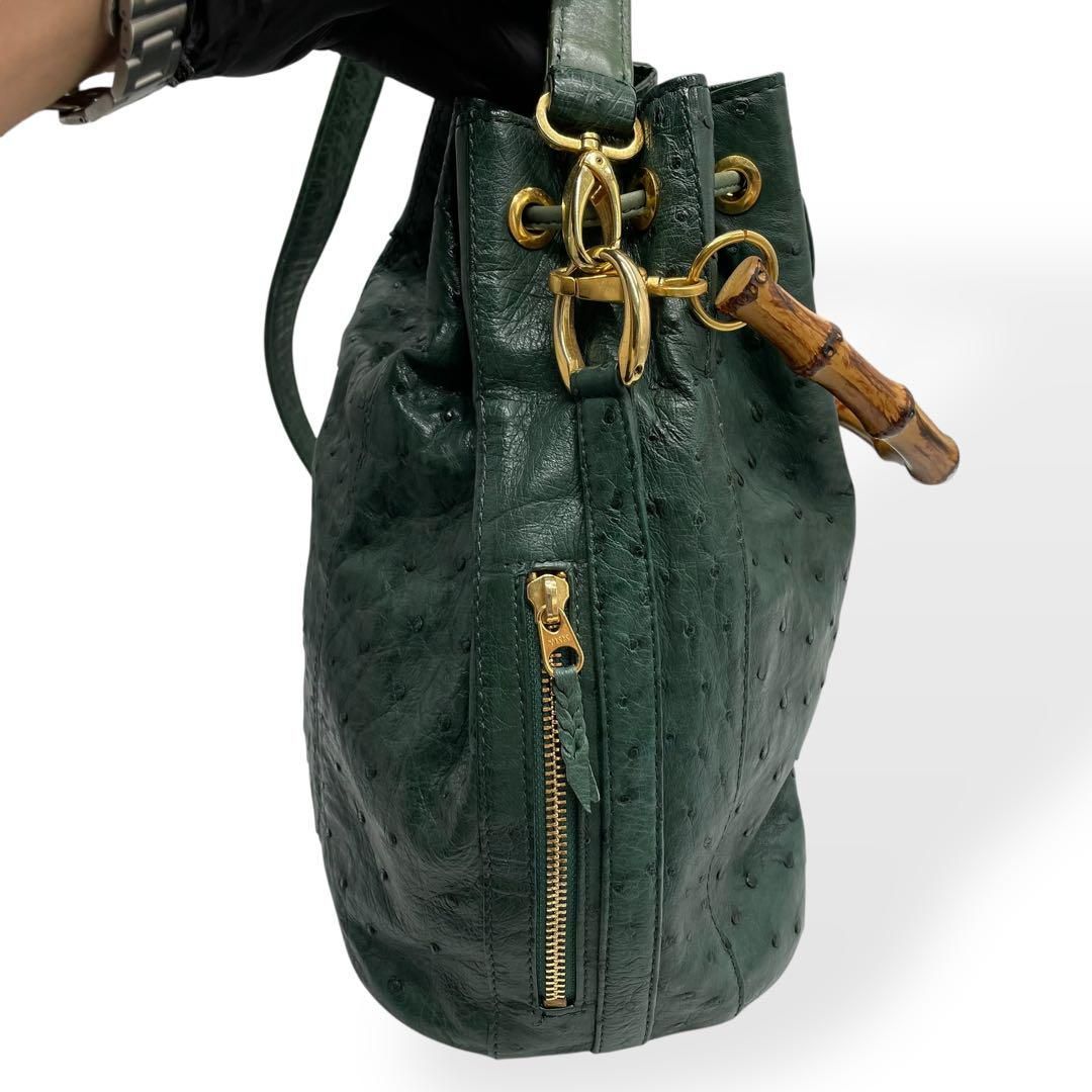 極美品 JRA認定 オーストリッチ 2way ショルダーバッグ